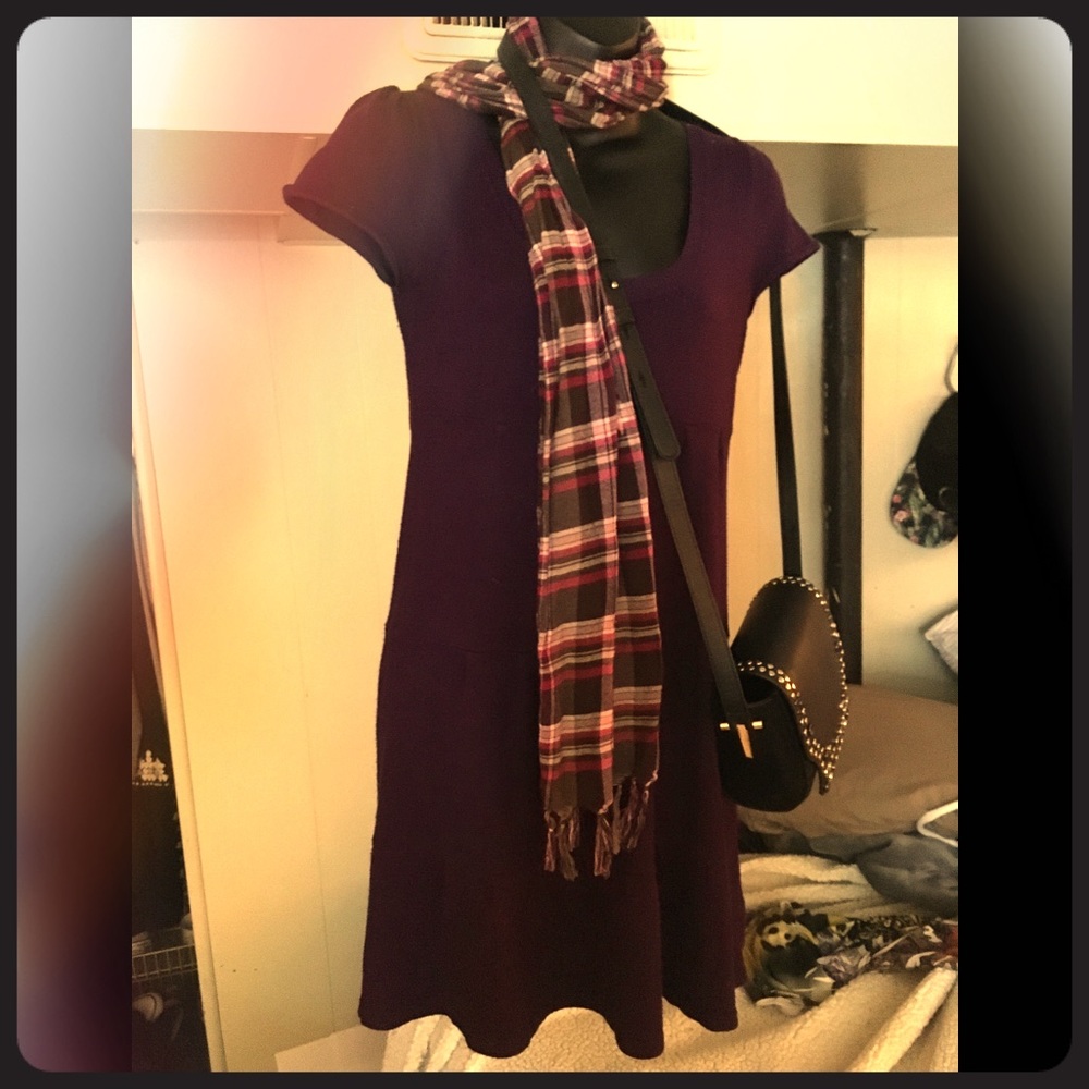 Purple Mini Sweater Dress